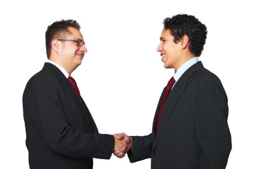 Two business men shaking hands