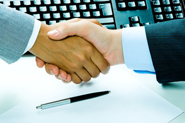 Business people&rsquo;s handshake after making an agreement 