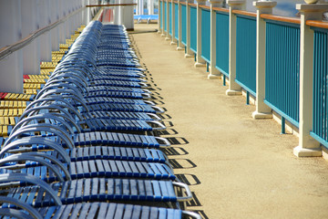 Fototapeta premium Deck Chairs on a cruise ship