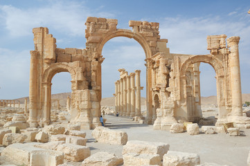 City of Palmyra -  ruins of the 2nd century AD - Powered by Adobe