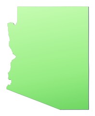 Arizona (USA) map filled with light green gradient