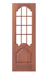 door with red wood isolated on white