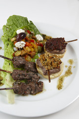 a japanese platter isolated on a white background