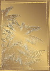 Embossed palm branch, vector illustration