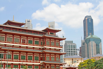 Fototapeta premium Combination of eastern and western buildings close to each other