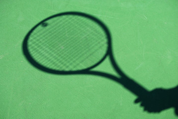 shadow of tennis racket