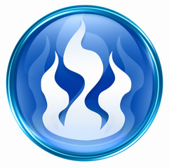 Industry warning sign blue, isolated on white background.