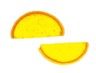 Translucent fruit jellies on white background