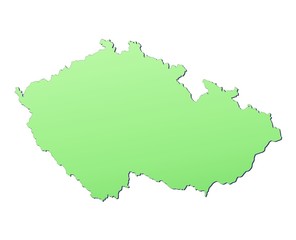 Czech Republic map filled with light green gradient