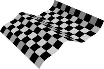 three-dimensional black and white flag