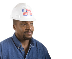 Construction Worker Looking Left Square