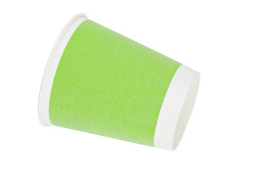 Disposable paper cup isolated on white backkground