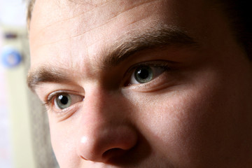 Macro shot of man's eyes
