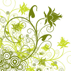 Decorative floral background, vector illustration 