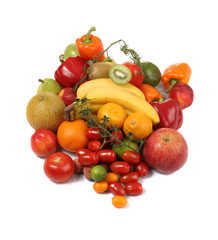 Naklejka na ściany i meble fruits and vegetables - isolated on white