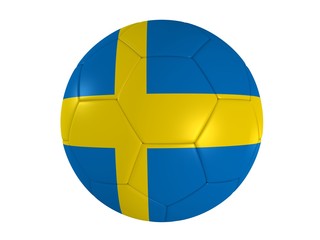 fußball mit schwedischer flagge