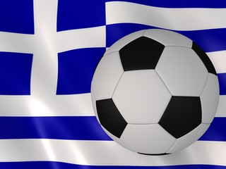 griechische flagge mit fußball