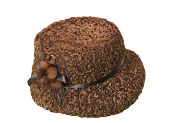  brown y hat isolated on white with clipping path