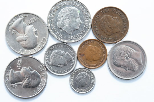 Silver and golden coins