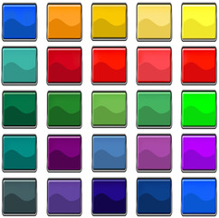 rectangular web buttons with different shiny colors