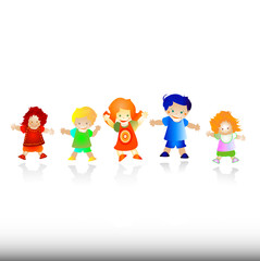 kids playing; group of happy children