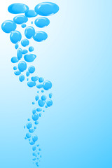 Clear air drops in water. Vector illustration