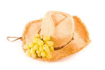 Straw Stetson and Bunch of Grapes