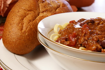 Chili and Spaghetti