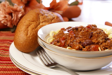 Chili and Spaghetti