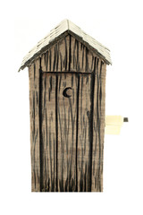 Outside toilet with outside paper 