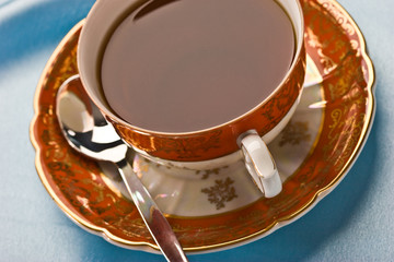 macro picture of cup of tea, hot drink