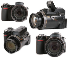 Modern photo digital camera four view