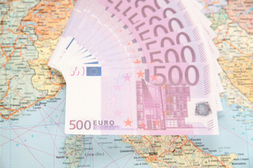 much money on map of europe