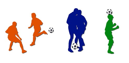 bunte fussball silhouetten 1