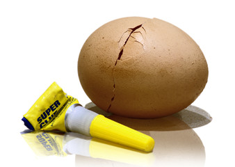 Glued egg