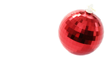 red mirror ball christmas tree decoration