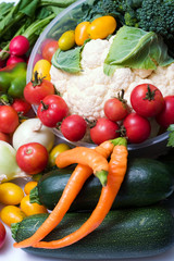 lots of fresh and ripe vegetables