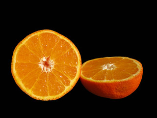 Orange isolated on black