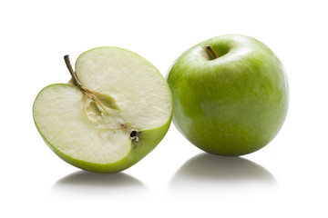 Green apples isolated on white
