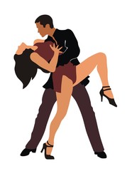 Man and woman dancing swing