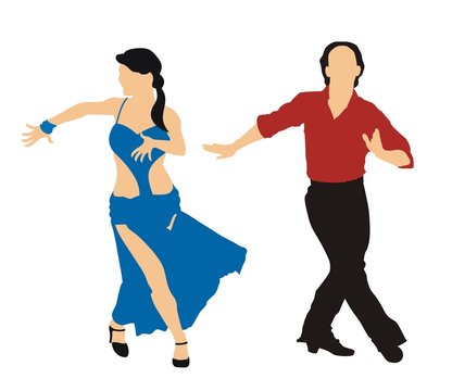 Man and woman dancing cha cha