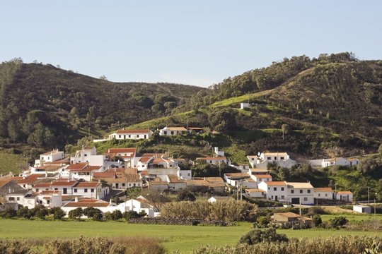 Bordeira in the Algarve in Portugal against the hills