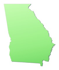 Georgia (USA) map filled with light green gradient