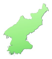 Fototapeta premium North Korea map filled with light green gradient