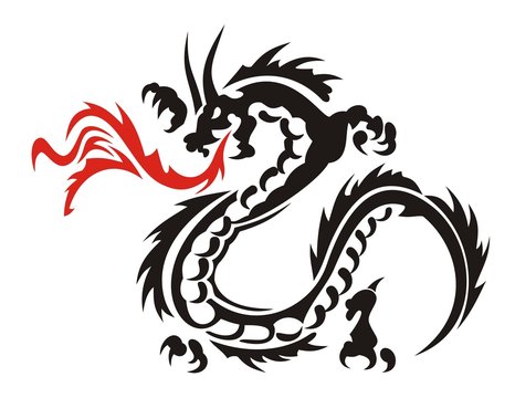 Abstract vector illustration of Chinese dragon