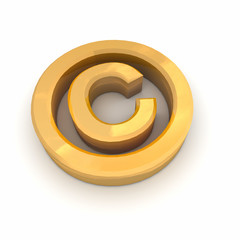 Obraz premium Copyright Symbol in 3D Gold