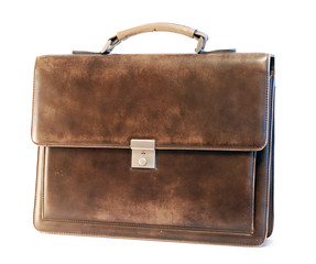 Leather briefcase of a businessman