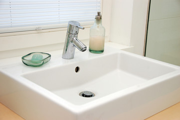Sink tap and basin