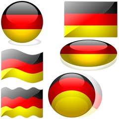 Germany Set - flags collection with glass effect