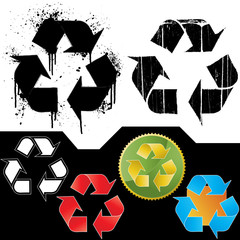 Six different ecology symbol icons